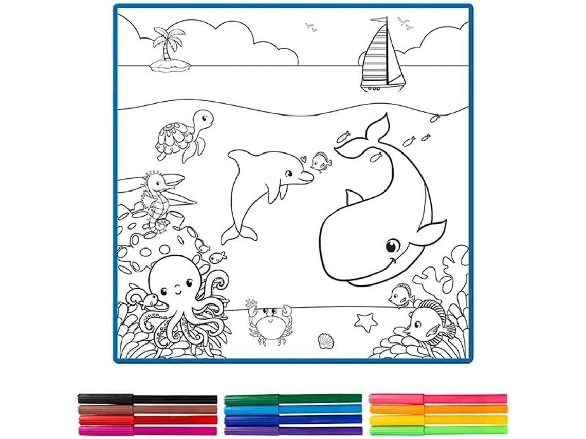 Rolo De Desenho Colorir Livro Desenho Infantil 50cm X 50cm Diversos Desenhos Colorir Gokoco