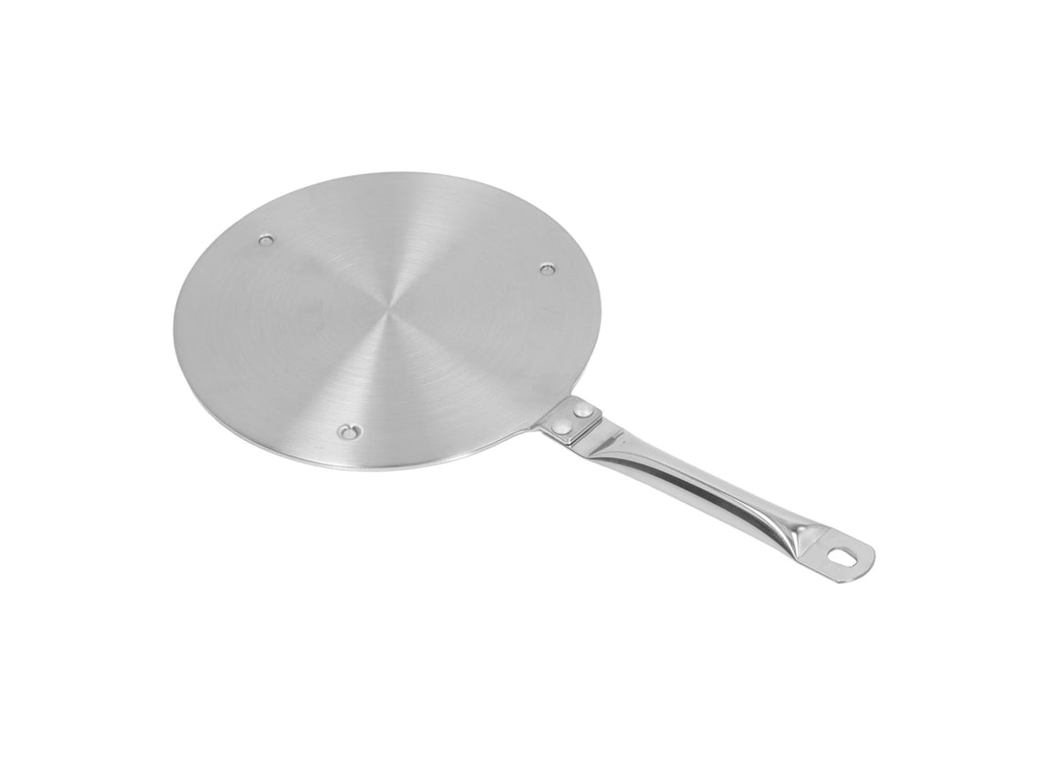 Placa difusora de calor para indução com alça, aço inoxidável, 20cm, conversor de fogão