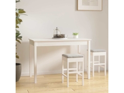 Vidaxl Mesa De Jantar 110x55x75 Cm Madeira De Pinho Maciça Branco
