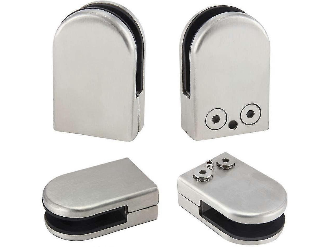 4 Abraçadeiras de Vidro Ajustáveis 6 8mm de Aço Inoxidável para Corrimões e Escadas