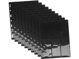 Lurrose Pages De Timbres 10 Pièces Fond Noir 9 Trous Pour Album À 9 Anneaux Feuilles Réutilisables Pour