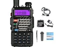 Rádio Comunicador Uv 5r Plus, Vhf/uhf 2 M/70 Cm, Preto AQUAFORGE
