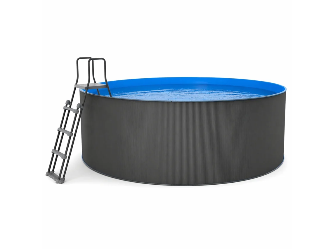 Piscina Elevada Sem Obras de Aço Redonda Antracite 460x120 NIX POOL