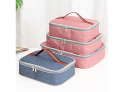 Lancheira Térmica Quadrada com Isolamento Térmico, Lancheira para Viagem, Azul, M SUNNY SPACES