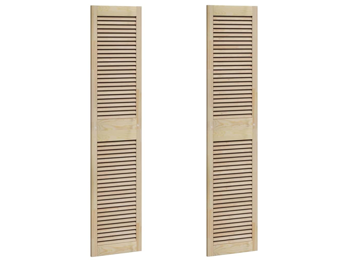 Conjunto 2 Porta De Armário Vidaxl Castanho Madeira De Pinho Maciça (170 X 2,1 X 39,5 Cm)