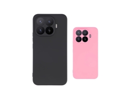 Kit 2x Capa Silicone Líquido Phonecare Para Xiaomi 17t Pro 5g - Preto / Rosa