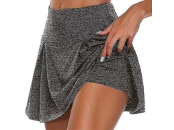 Saia De Atividade Feminina 100% Nova Em Poliéster - Material De Alta Qualidade Cinza