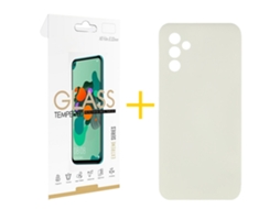 Pack 1 x Película de Vidro Temperado 2.5D + Capa SKYHE Samsung Galaxy A55 5G Silicone Líquido Sand