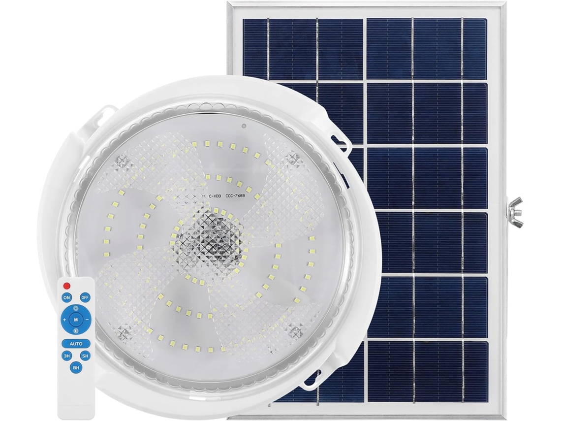 Luminária De Teto Solar De 100 W Com 120 Leds E Caixa À Prova D'água Para Varanda E Corredor, Luz Led Uniforme.