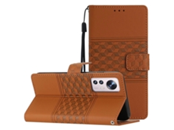 Capa De Celular Xiaomi 12 Pro Em Couro Sintético Com Textura De Diamante E Cordão.