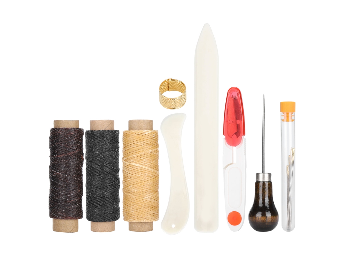 Conjunto Prático de 14 Peças de Ferramentas para Artesanato em Couro, Ideal para Reparos e Trabalhos Manuais. AQUAFORGE