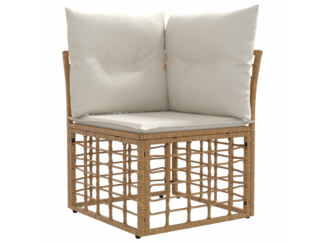 Maison Exclusive - Conjunto De Sofás Para Exterior 9 Pcs Natural E Branco Creme