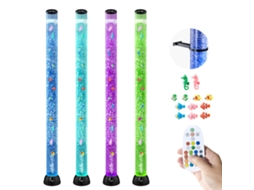 Lâmpada Sensorial De Bolhas 1,5 M 10 Peixes Flutuantes 16 Efeitos De Cor Vevor