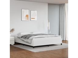 Estrutura De Cama 160x200 Cm Couro Artificial Branco