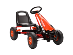 Kart De Pedal Com Banco Ajustável, Pneus Eva, Embreagem E Freio, 110x61x62cm, Vermelho