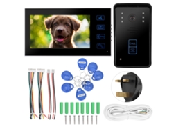 Videofone De Porta Com Fio De 7 Polegadas, Função De Leitura De Cartão E Operação Touch