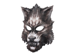 Máscara De Lobo Meia Face Para Festa Halloween