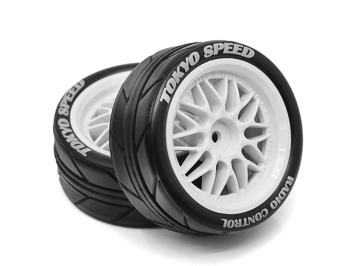 Pneu Branco Rs Starscream 1/10 para Carros de Turismo Kyosho Fw06, Tamiya Tt01, Tt02 e Xv01, Modelo R157, Peças para Carros Rc. MDUG