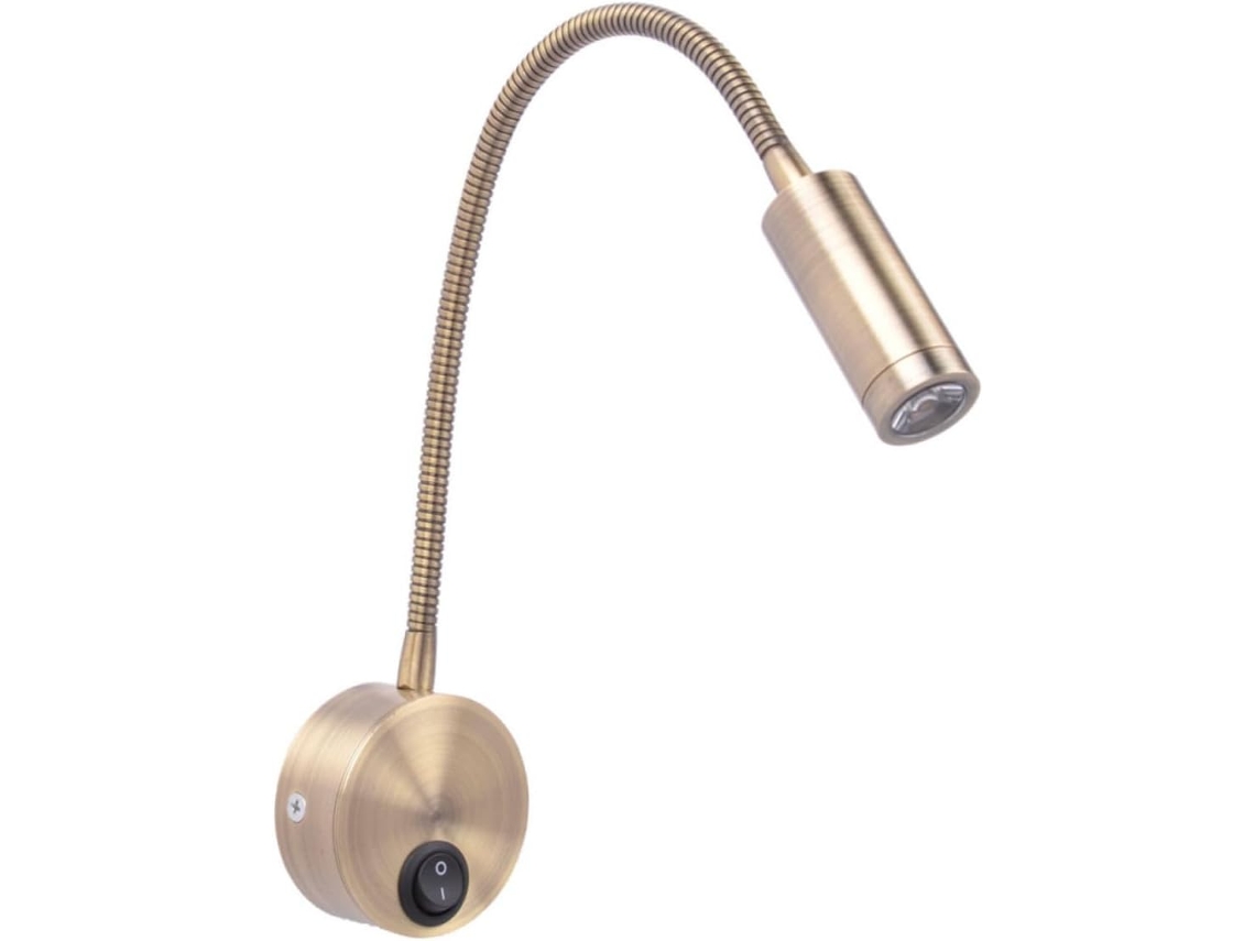 Luminária de Parede Led Branca Quente de 3w para Quarto com Interruptor, Ajustável, para Leitura Ao Lado da Cama, com Projetor. SFUSHOS
