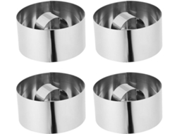 Conjunto de 4 peças redondas de aço inoxidável com bordas planas E Co