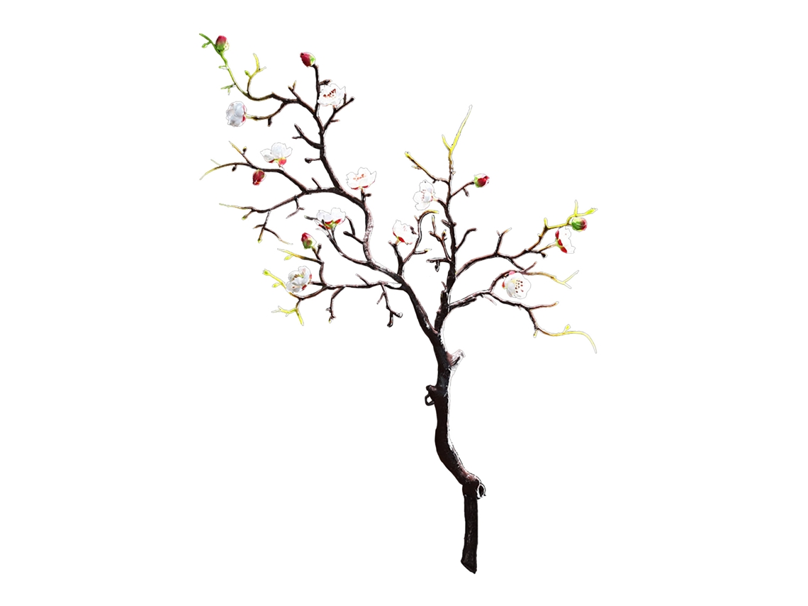 Flor Artificial de Pêssego Plum para Decoração LAXISCREED