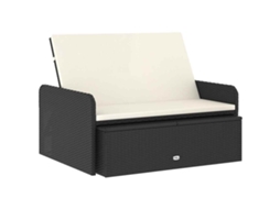 Maison Exclusive - 2 Pcs Conjunto Lounge De Jardim C/ Almofadões Vime Pe Preto