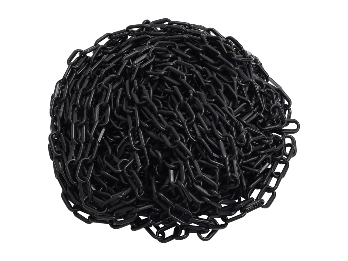 Vidaxl Corrente De Sinalização Plástico 30 M Ø8 Mm Preto