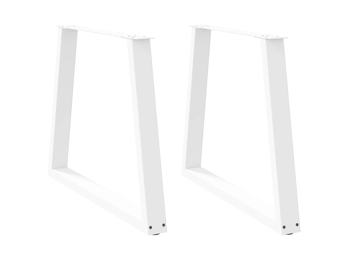 Vidaxl Pernas Para Mesa De Jantar Em V, 2 Peças, Branco, 70x(72-73,3) Cm, Aço