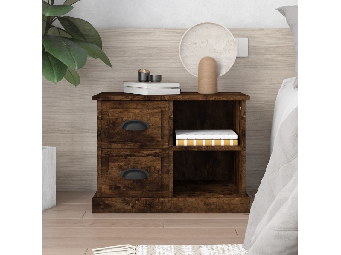 Vidaxl Mesa De Cabeceira 60x35,5x45 Cm Cor Carvalho Fumado