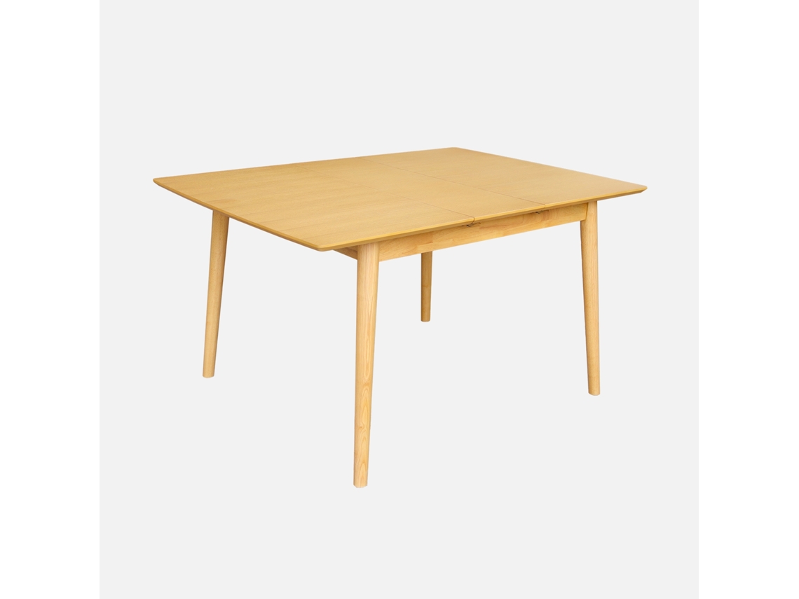 Mesa De Jantar Retangular Extensível Em Madeira, 4-6 Lugares, Natural
