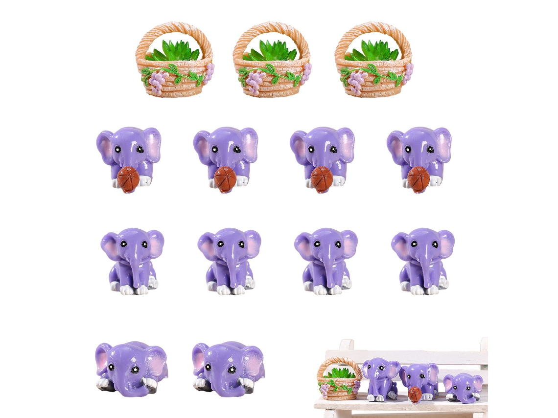 30Pcs Ornamento de Elefante Animal Paisagem Musgo Suculento Acessórios de Vaso de Flores Decoração de Bolo NEVEANCE