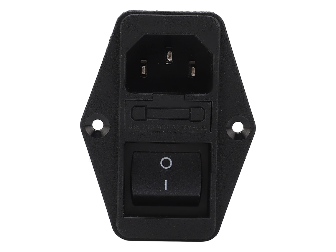Conmutador Rocker, Tomacorriente AC 115v 250v, Módulo, Entrada IEC, com Fusível
