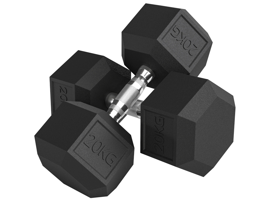 Conjunto de halteres 2 em 1, barra e halteres, 15 Kg, antiderrapante