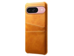 Capa Tkdaddy Para Google Pixel 10/10 Pro Com Dois Compartimentos Para Cartão, Couro Sintético Capa Rígida De Pc Laranja