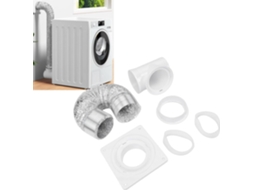 Kit Conector De Ventilação Para Secadora Asixxsix, Cotovelo De 90-graus Com Placa Parede E Mangueira, Kit Conector De