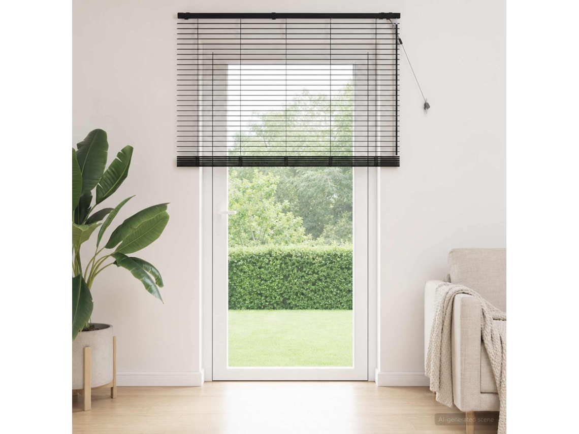 Vidaxl Cortina Veneziana Preto 155 X 250 Cm 35 Mm