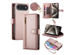 Capa Carteira Para Iphone Air Com Alça - Rosa