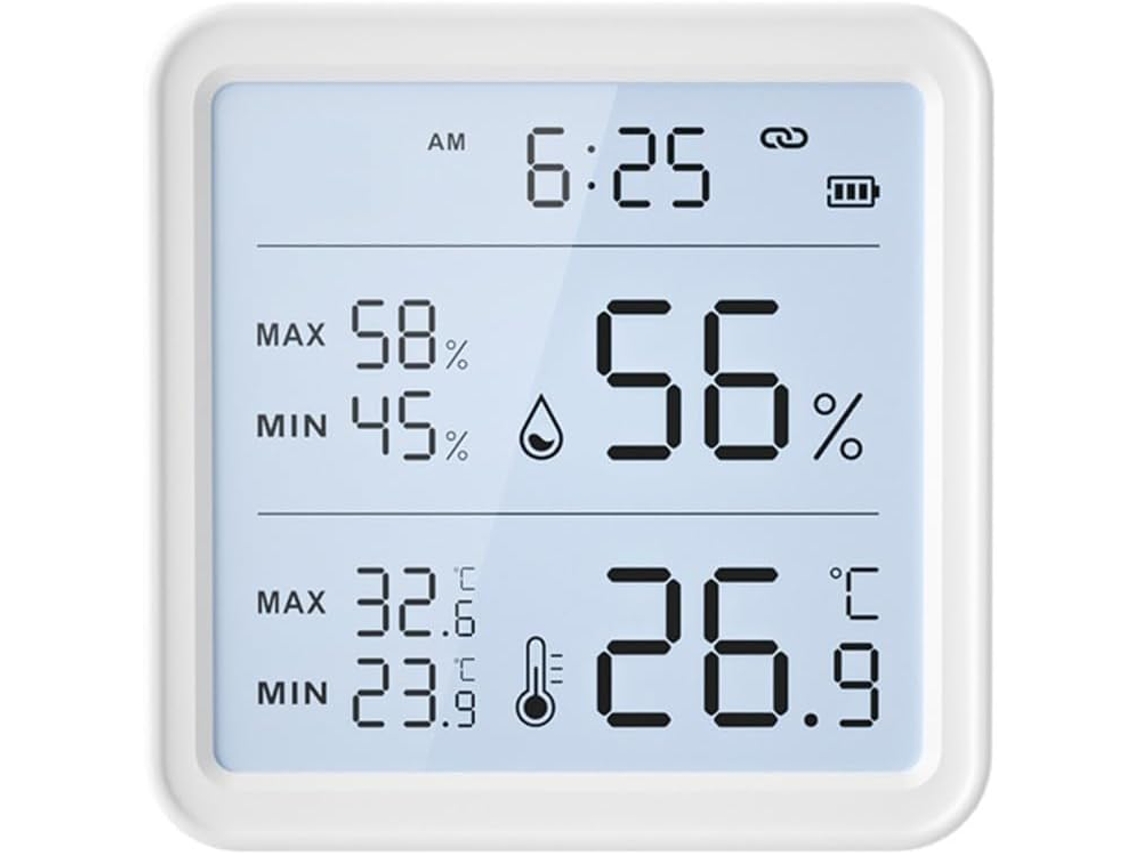 Termômetro E Higrômetro Inteligente Para Tuya, Branco, Sensor Digital De Temperatura E Umidade Interna Com