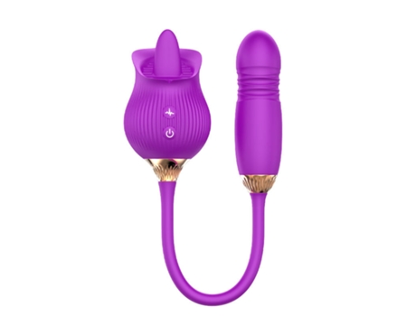Rose Jumper Vibrador Retráctil com Bastão Chupador de Língua FPSP