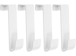 Ganchos De Ferro Reforçados Para Porta Housoutil, Sem Necessidade De Furar, Conjunto De 4 Peças, Branco, Elegantes, Para