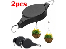 Conjunto de 2 Suportes Retráteis com Rodas para Pendurar Cestos de Plantas AQUAFORGE