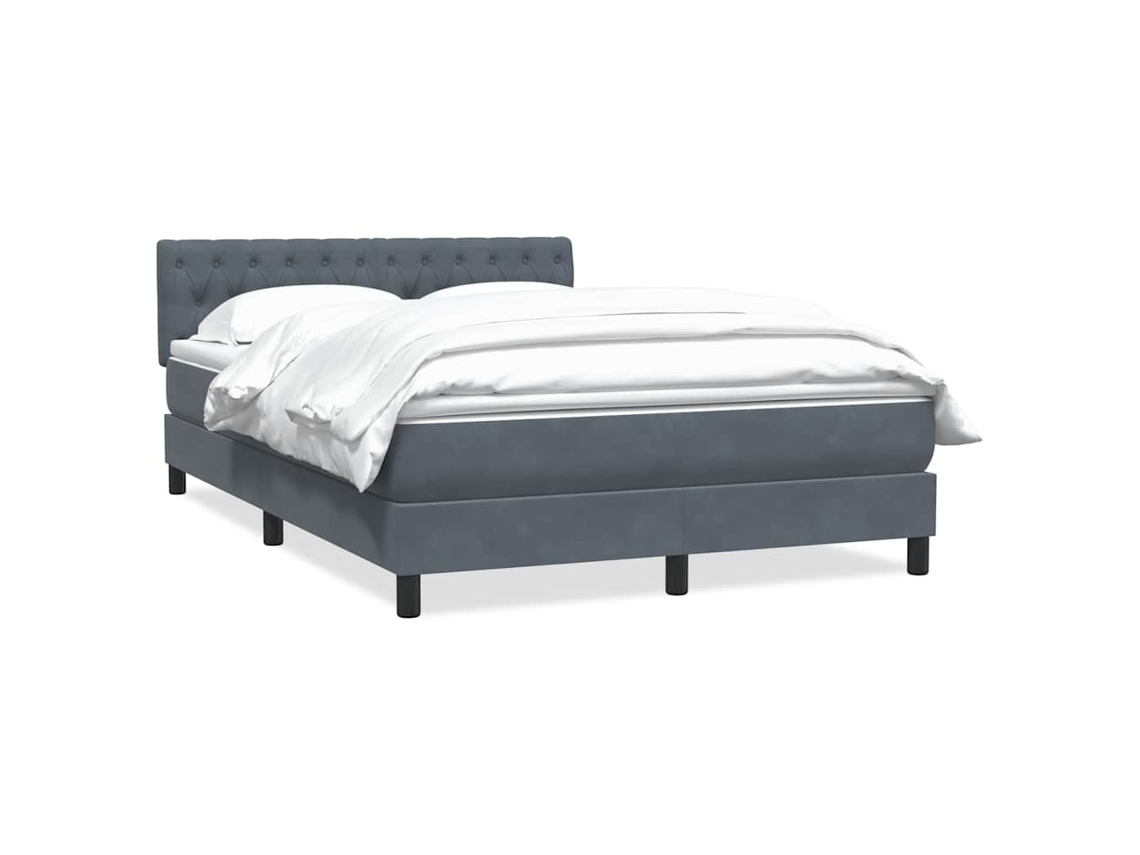 Cama box spring VIDAXL Cinzeto Veludo (160x210 cm)