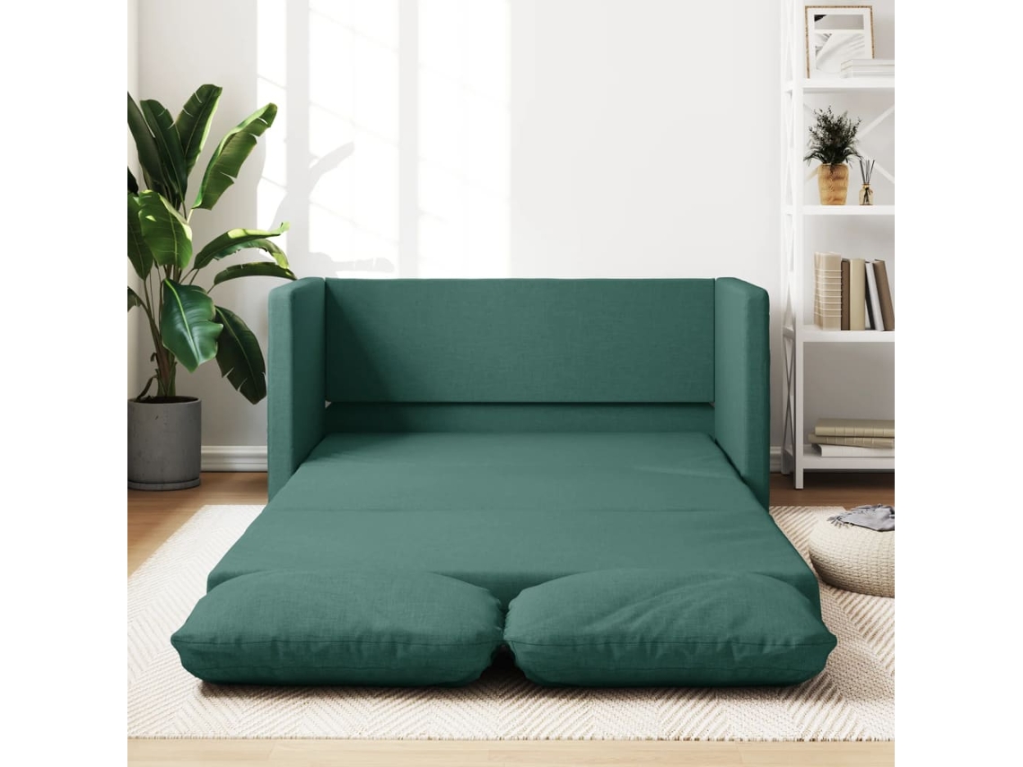 Sofá Cama Com Pés Sofá Conversível Sem Lovely Home Aço Tecido Verde (112x174x55)