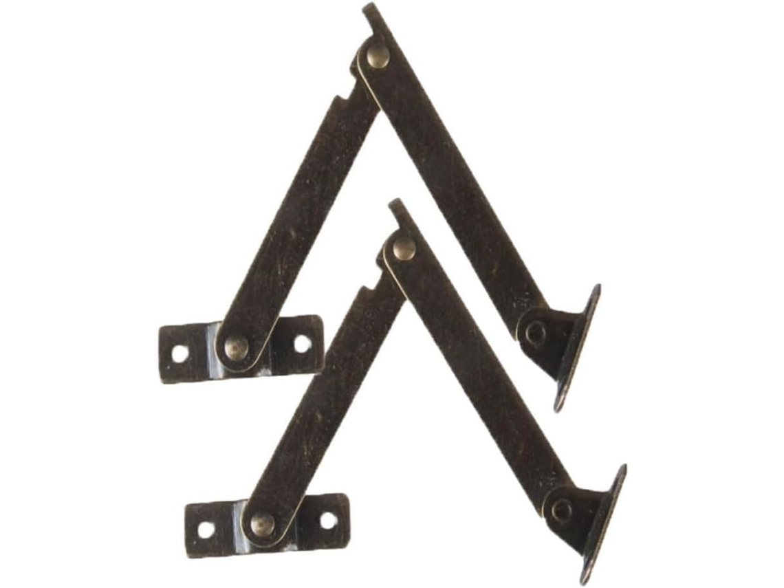 Dobradiças De Suporte Tripé Healifty Estilo Antigo, Fáceis De Instalar, Conjunto De 2 Peças, Dobradiças De Canto Madeira