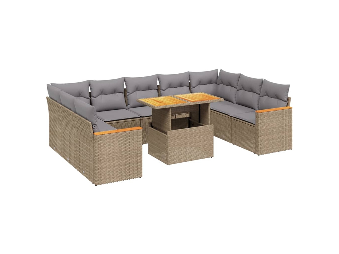 Garden Sofa Set, Garden Sofa Sets Vidaxl Bege Rattan / Vime (n/a)