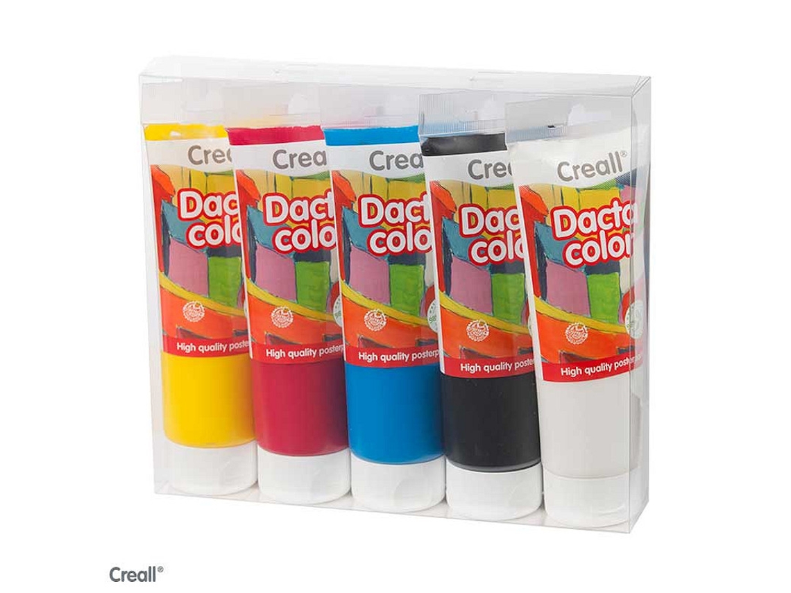 Conjunto De 5 Tubos De Tinta Guache Creall Dactacolor De 250ml