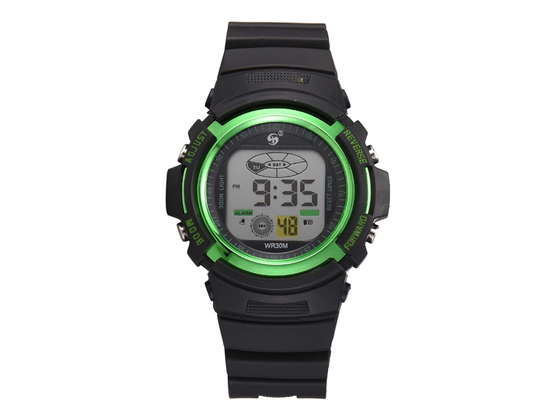 Reloj Casual Para Hombres Estudiantes Con Correa De Silicona Impermeable Verde