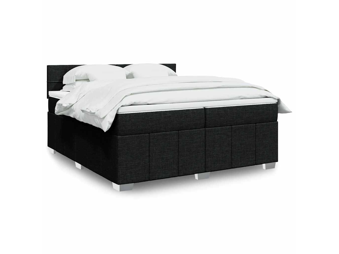 Vidaxl Cama Com Molas/colchão 200x200 Cm Tecido Preto