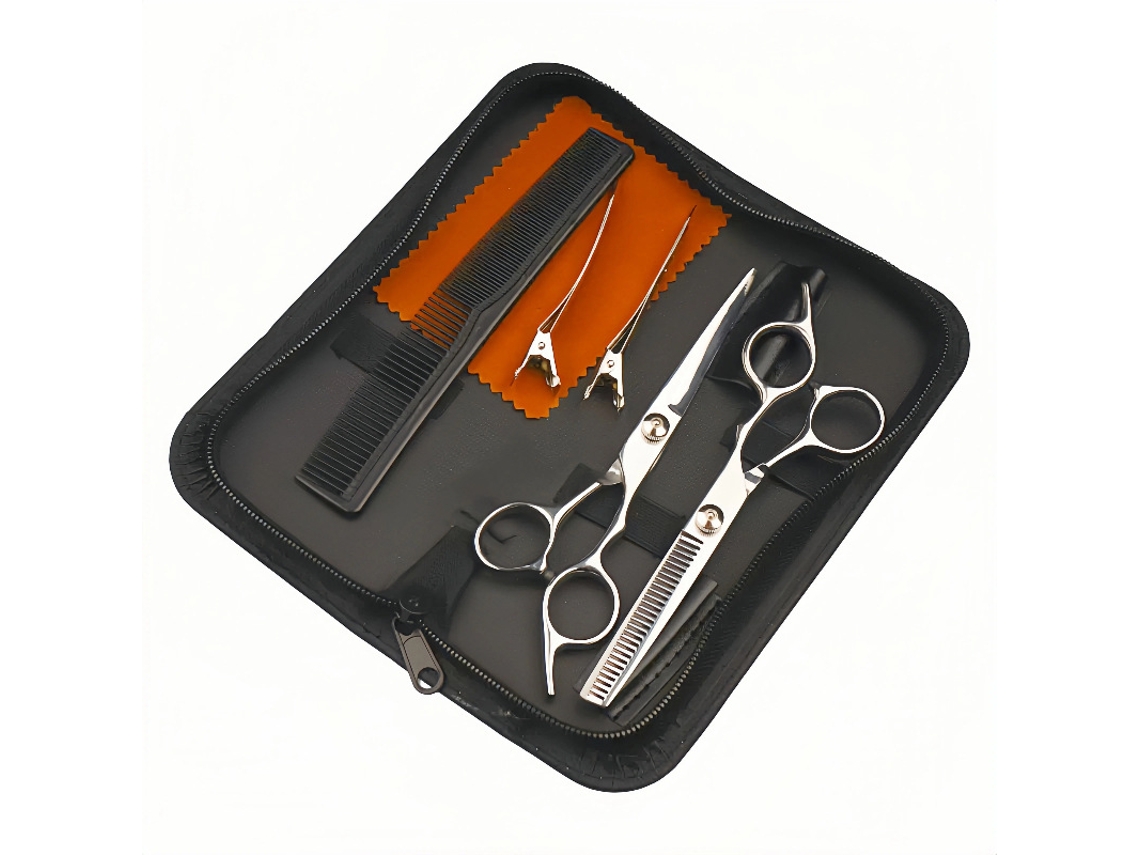 Kit De Tesoura De Corte Cabelo, 7pcs Ferramenta Profissional Para Corte E Aparar Cabelos Com Precisão Cuich
