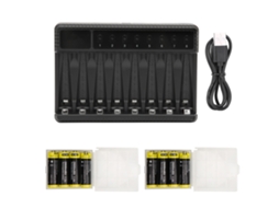 Seivi Ni Mh Usb Battery Charger For Aa Aaa Battery Charge Lcd Display Screen Eight Desktop Charger With 8 Aaa Battery LAXISCREED